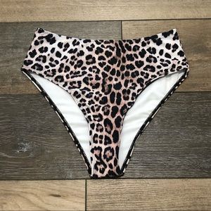 Shein Leopard Print High Waisted Bikini Bottom